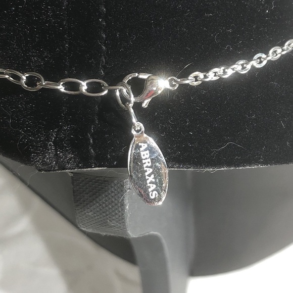 Abraxas silver toned necklace with gold coloured pendant, new without tags - Picture 2 of 3